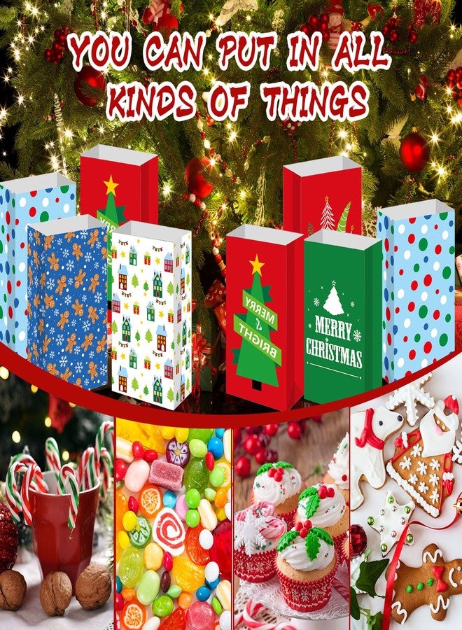 Kolldenn 120 Pcs Christmas Gift Bags Bulk 6 Styles Christmas Treat Bags 9.5 x 5.1 x 3.15 Inch Paper Goodie Pouches for Gifts Candy Snacks Lunch Holiday Party Supplies(Cute) - Image 5